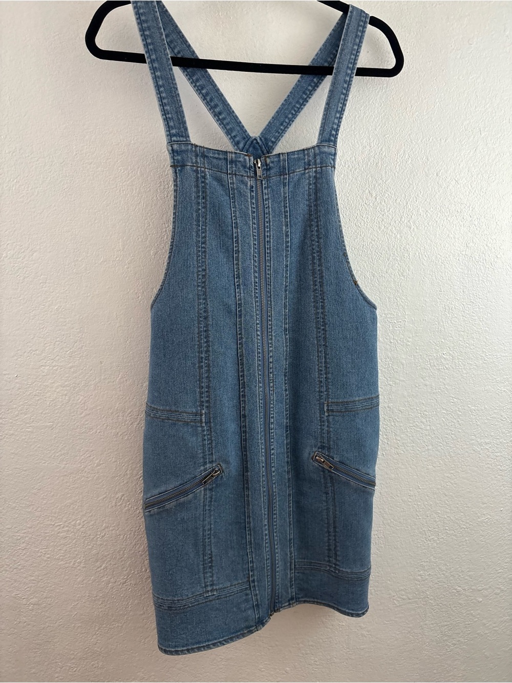 Tinseltown overall denim blue mini dress size S